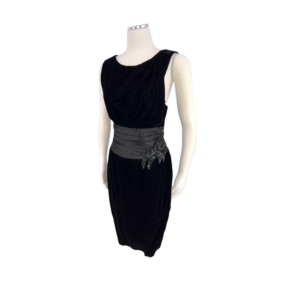 vintage‎ 90s black velvet cocktail dress Alex Evenings